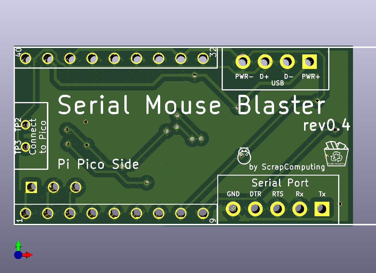 Печатная плата SerialMouseBlaster #951(зелёная маска)