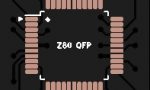 Печатная плата переходника QFP-DIP Z80 #981 (черная маска)