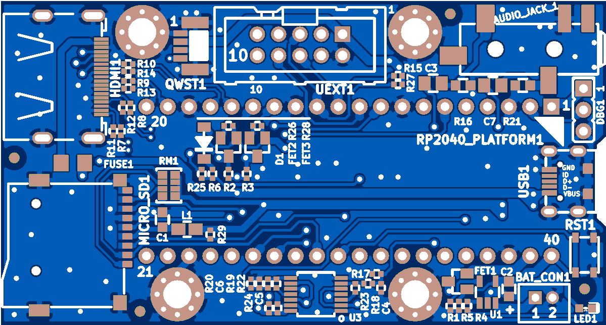 Печатная плата RP2040-PICO-PC #642(1341) (синяя маска)