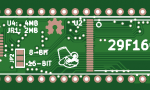 Печатная плата адаптера 29F160 → UV EPROM #1404 (зелёная маска) Панель из 4 штук.